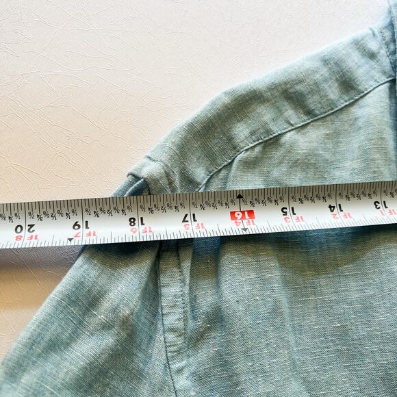 Joseph Abboud Men's Large 100 Linen Longsleeve Button Up Shirt Light Blue - Picture 6 of 11